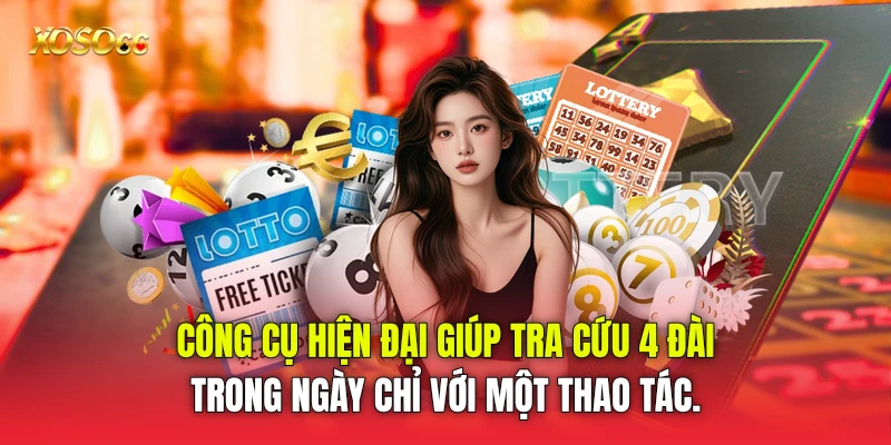 Công cụ hiện đại giúp tra cứu 4 đài trong ngày chỉ với một thao tác. Công cụ hiện đại giúp tra cứu 4 đài trong ngày chỉ với một thao tác.